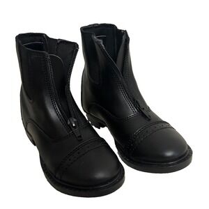 TuffRider Children's Starter Front Zip Paddock Boots, Black, 10 Riding Boots